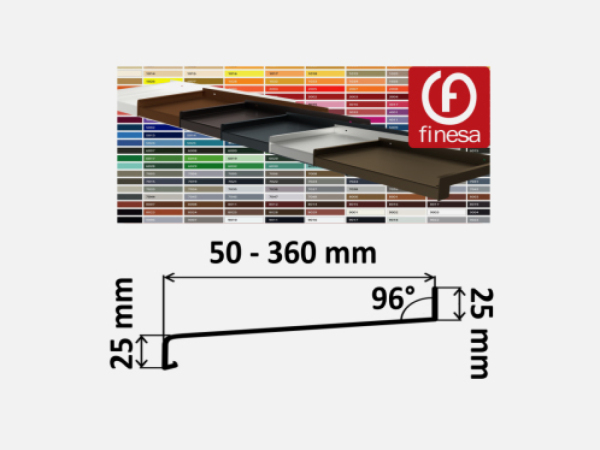 Extrudált alíminium párkány